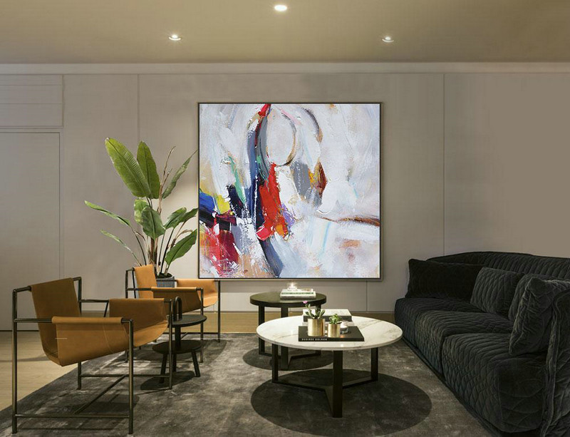 Extra Large Canvas Art,Oversized Palette Knife Painting Contemporary Art On Canvas,Hand-Painted Canvas Art,Blue,Red,White,Yellow,Purple.etc